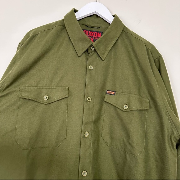 Dixxon Flannel The Revolution Men’s Green Military Shirt - Picture 2 of 11
